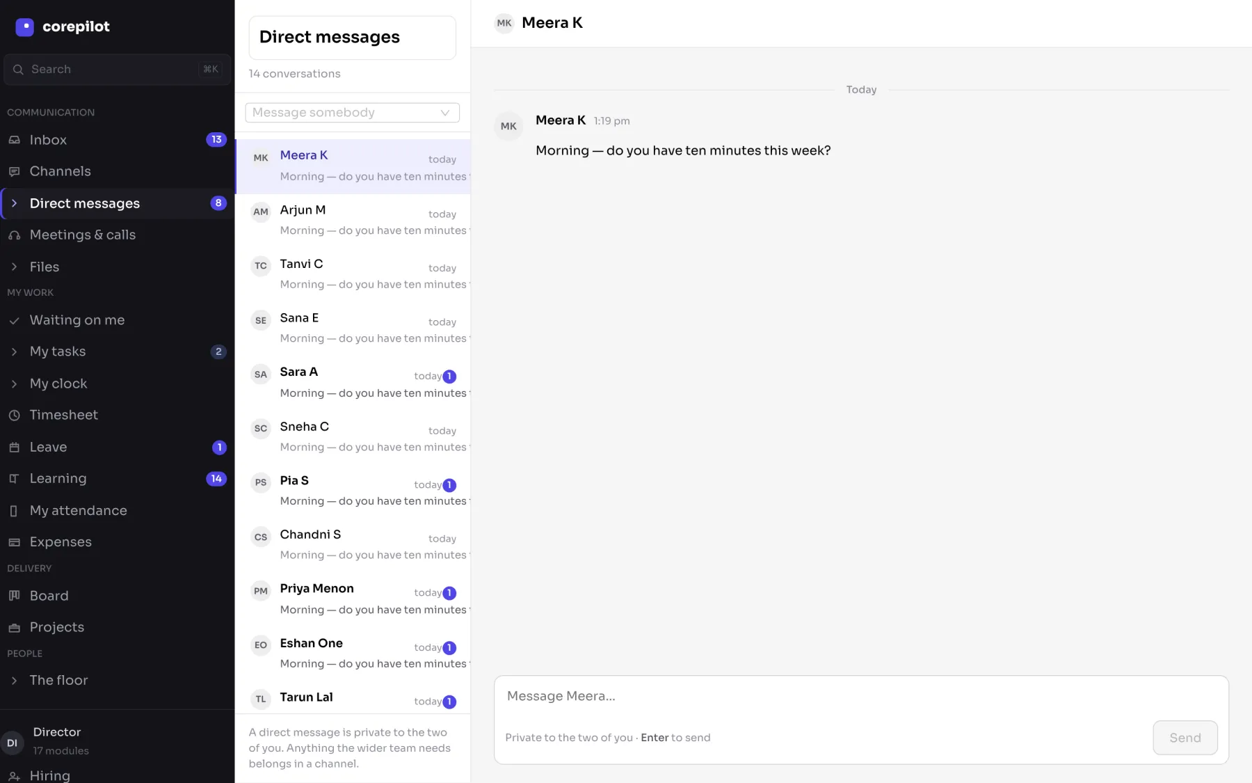 Direct messages — Communication