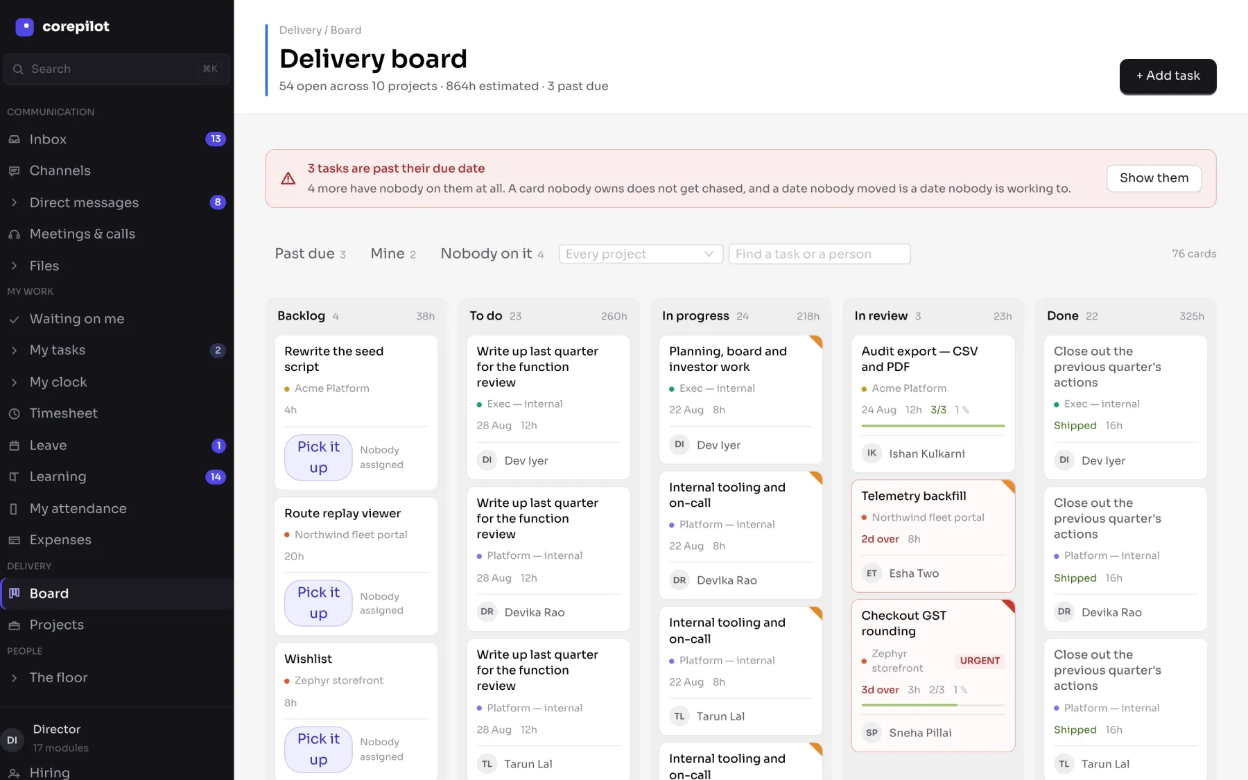 The delivery board