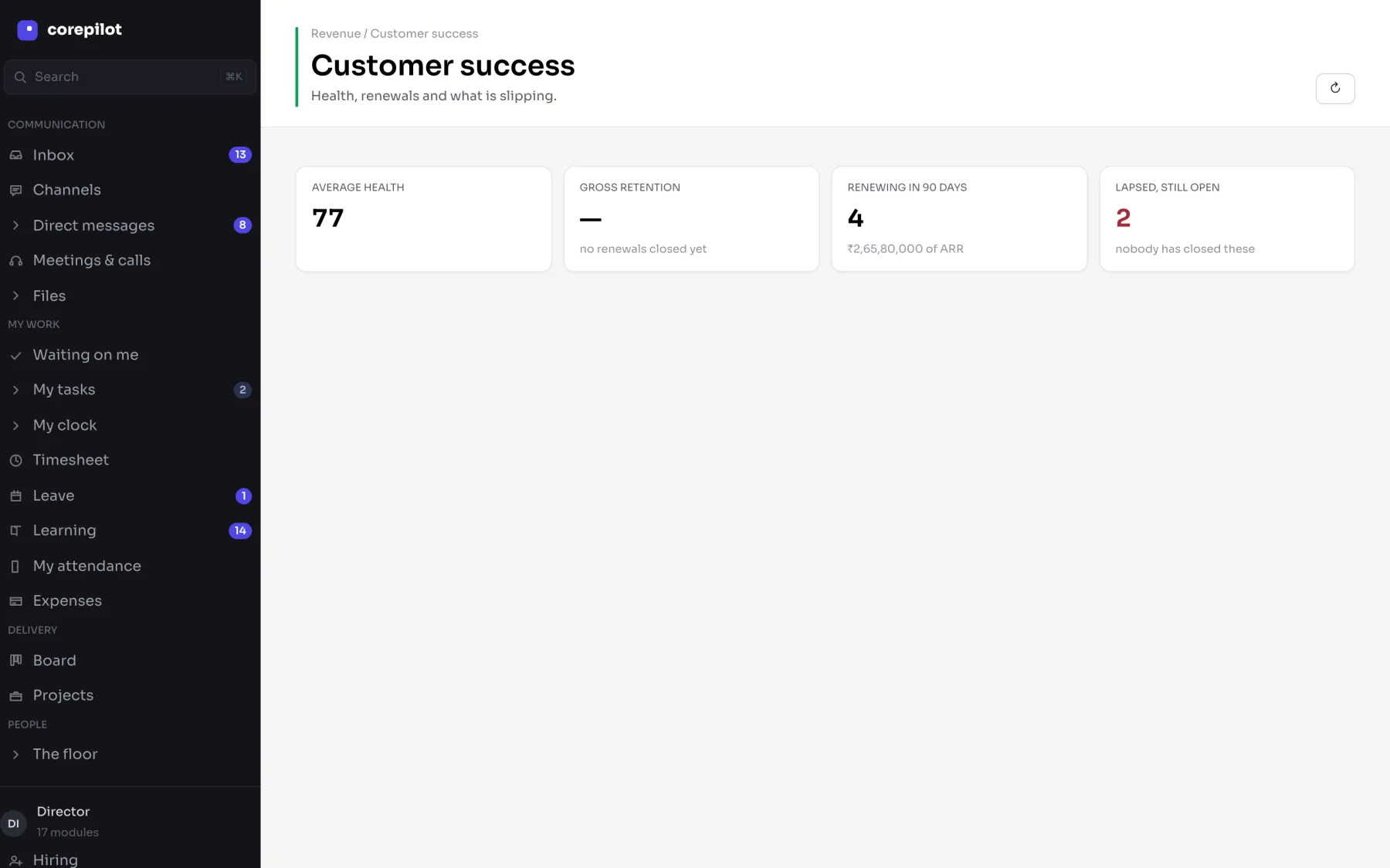 Customer success accounts